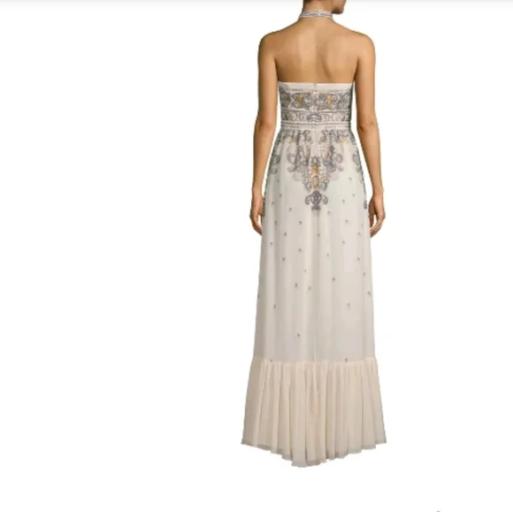 Bcbgmaxazria Blush Beaded Gown Maxi Dress Bcbgmaxazria Blush Beaded Gown Maxi Dress